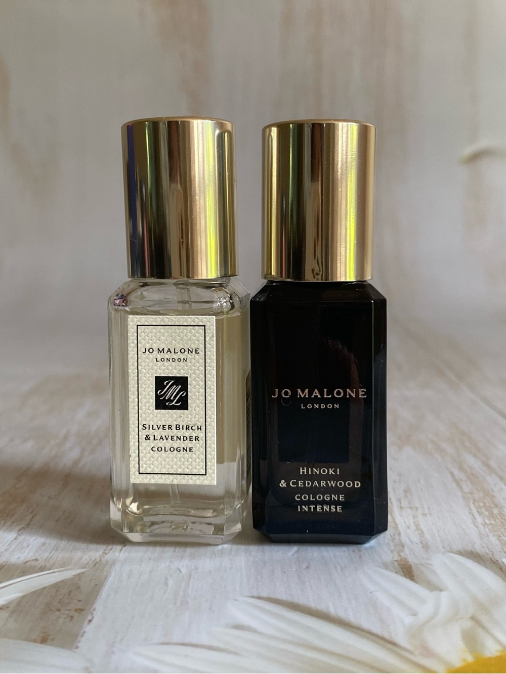 Jo Malone Duo, Silver Birch Lavender + Hinoki & Cedarwood, Travel 0.3oz/9ml Ea